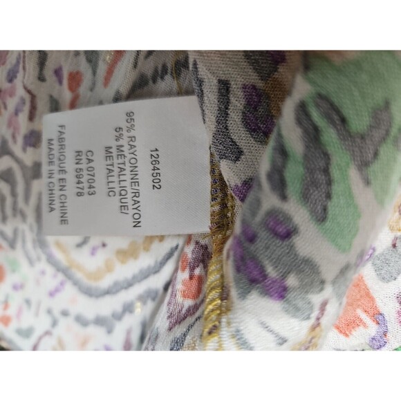 Rachel Zoe Top Women's Small S Artistic Painted Glitter Pattern V-Neck NWT - Picture 4 of 9